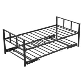 VEVOR Twin Size Daybed Frame Metal Day Bed with Trundle and Metal Slats