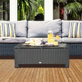 Outdoor PE Side Table (Option: Black-880x120x530 mm)