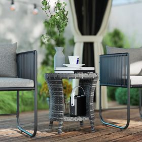 18" Outdoor Coffee Table (Option: Gray-490x500x180 mm)