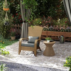 Patio Adirondack Chair with Soft Cushions (Option: Charcoal Gray-760x580x220 mm)