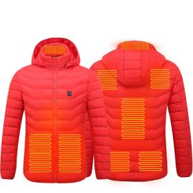 Winter Heated Jacket USB Electric Cotton Coat Zip-up Heater Thermal Clothing Heating Vest For Men (Option: Red Zone8-S)