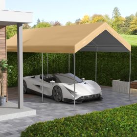 20' x 10' Carport Replacement Canopy for Model 84C-207WT or 84C-386V00WT with Ball Bungee Cords (Option: Beige-600x300x140 mm)