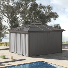 9.84' x 11.8' Gazebo Sidewall Set with Hooks/C-Rings (Option: Light Gray-500x90x400 mm)