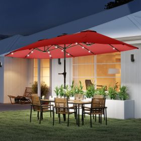 Double-Sided Market Umbrella (Option: Wine Red-1345x310x150 mm)