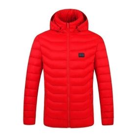 Winter Heated  Plus Size Jacket Electric Heated Clothing (Option: Zone 9single control red-XL)