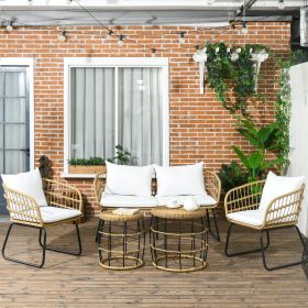 Patio Furniture Set (Option: Cream White-580x580x540 mm)