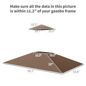 5' x 8' Grill Gazebo Canopy Replacement Cover Only (Option: Brown-340x280x30 mm)